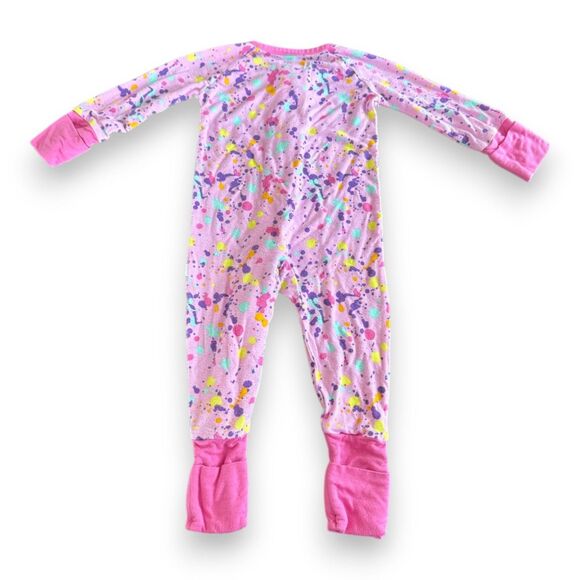 Little Sleepies Pink Paint Party Zippy 0-3 Months - Picture 2 of 3